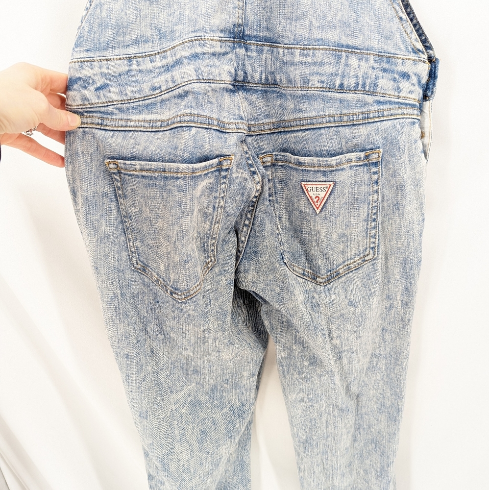 Guess Denim Overalls Acid Wash Skinny Leg Size 25 - Picture 8 of 10